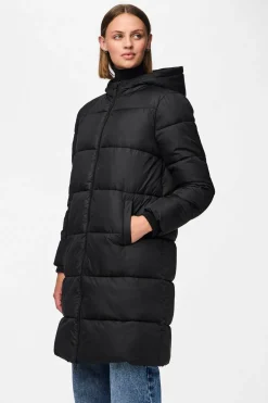 Abrigo acolchado capucha bolsillos