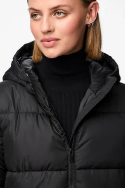 Abrigo acolchado capucha bolsillos