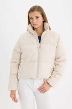 Abrigo acolchado con cremallera