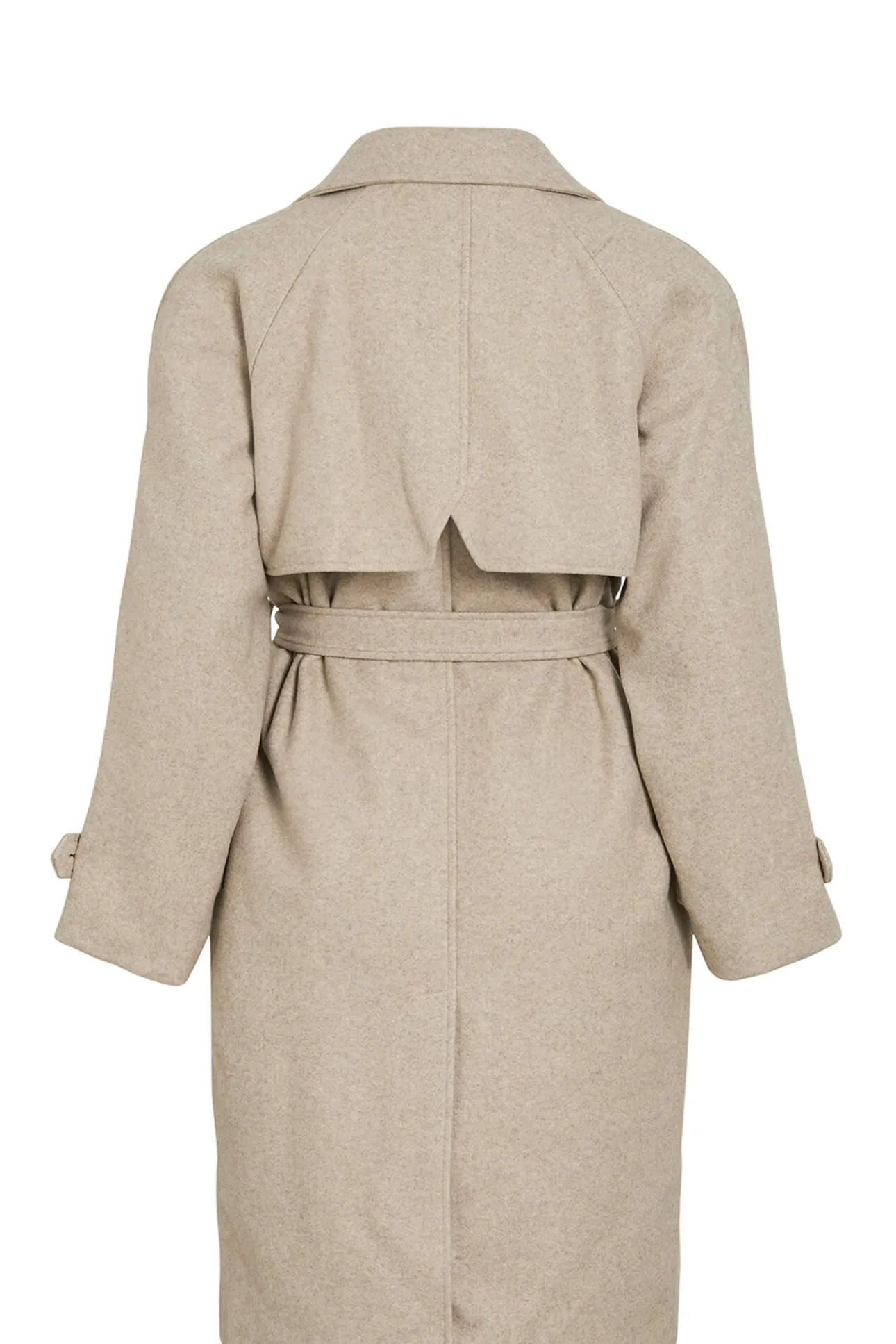 Abrigo de paño largo anudado