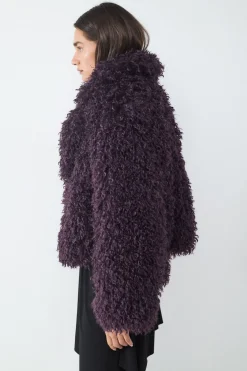 Abrigo efecto pelo solapa