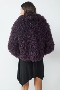 Abrigo efecto pelo solapa