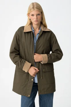 Abrigo Largo con Contraste