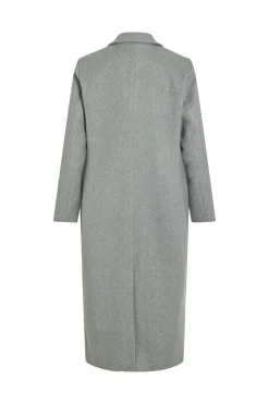 Abrigo largo de pa&ntilde;o con solapas