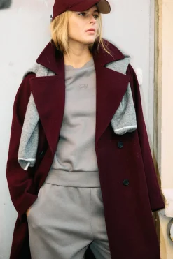 Abrigo paño abotonado