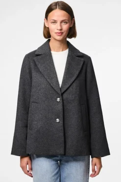 Abrigo pa&ntilde;o corto bot&oacute;n flor