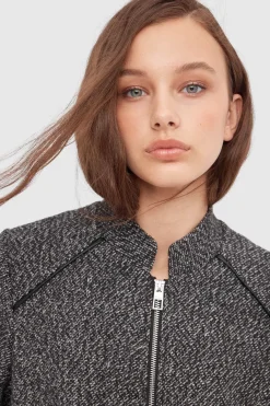 Abrigo Textura Con Cremallera