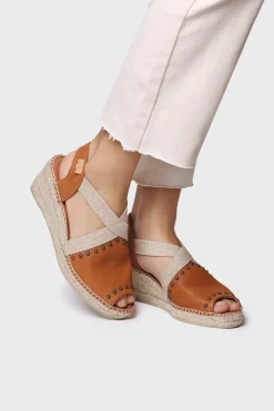 Alpargata de cu&ntilde;a media de piel