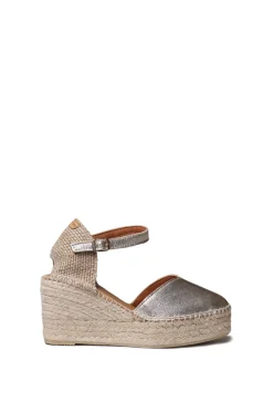 Alpargata en piel con cu&ntilde;a