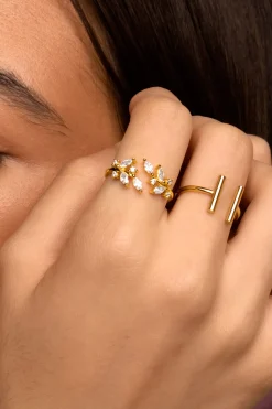 Anillo Buganvilla White Oro