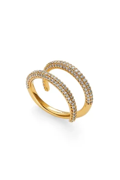 Anillo Doble Scarlett Ba&ntilde;o Oro