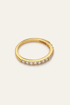 Anillo Shine Plata Ba&ntilde;o Oro 18kt