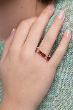 Anillo Sia Berries Plata Ba&ntilde;o Oro