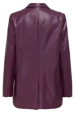 Blazer cruzada de piel vegana