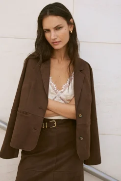 Blazer de ante con botones