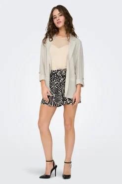 Blazer de manga 3/4 remangada