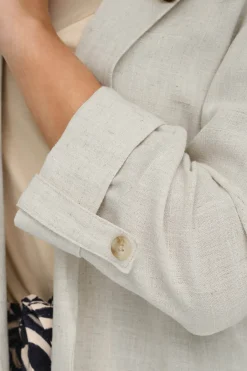 Blazer de manga 3/4 remangada