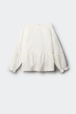 Blusa blanca bordados ni&ntilde;a