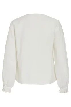 Blusa con encaja ingl&eacute;s de viscosa