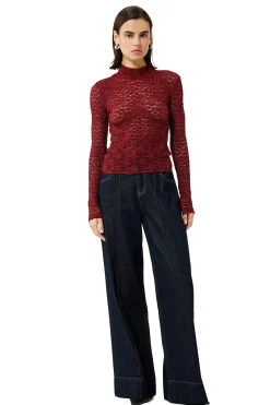 Blusa de encaje texturizada