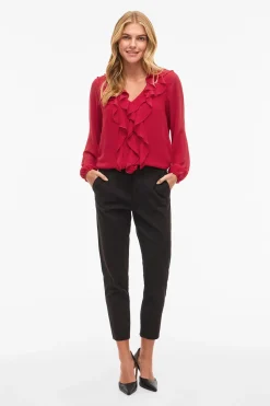 Blusa de manga larga con volantes