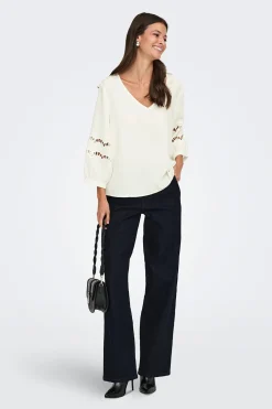 Blusa manga 3/4 encaje