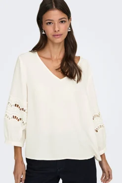 Blusa manga 3/4 encaje