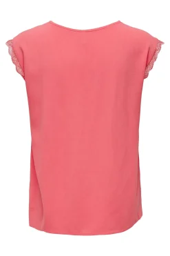 Blusa manga corta encaje