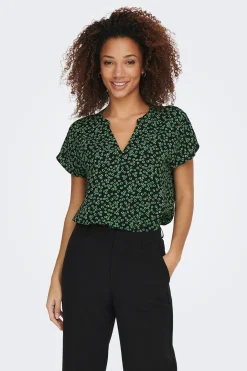 Blusa manga corta lino