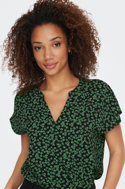 Blusa manga corta lino