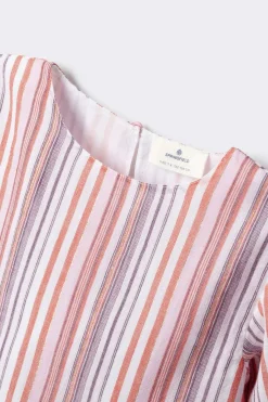 Blusa manga corta rayas lurex ni&ntilde;a