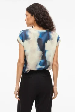 Blusa manga corta satinada