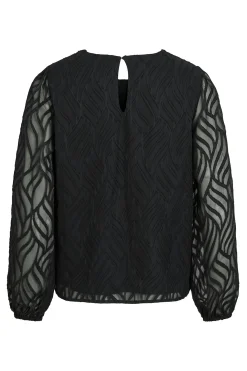 Blusa manga larga con cuello redondo