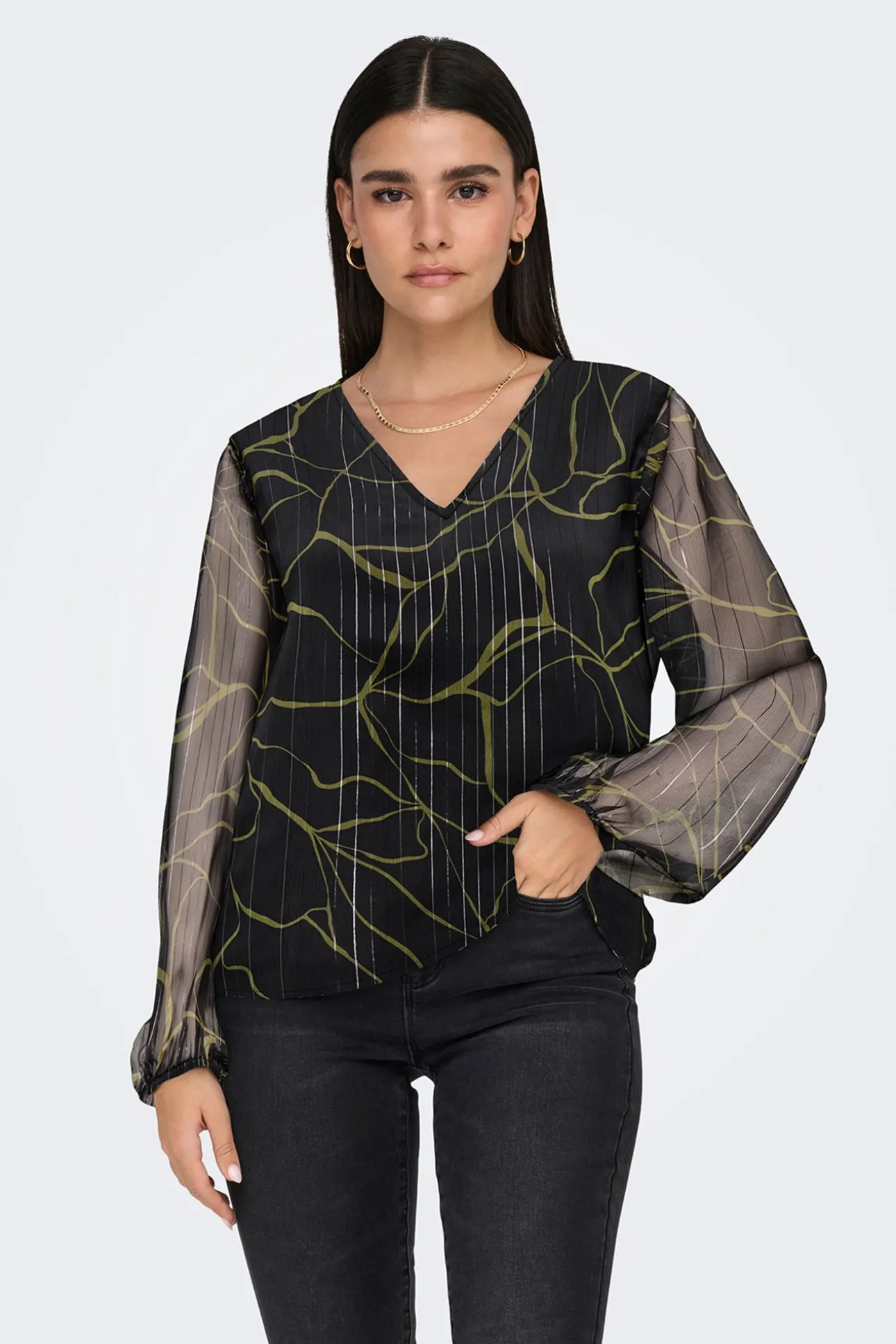 Blusa manga larga lurex