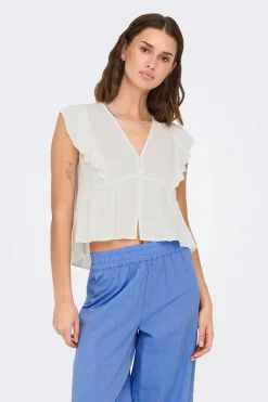 Blusa regular fit de lino