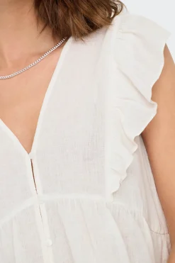 Blusa regular fit de lino