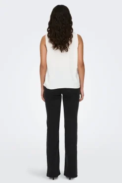 Blusa sin mangas pliegue frontal