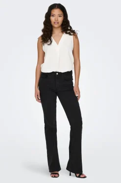 Blusa sin mangas pliegue frontal