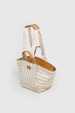 Bolso de mano lona rayas