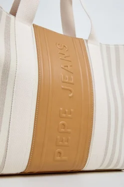 Bolso shopper lona rayas