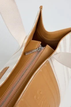 Bolso shopper lona rayas