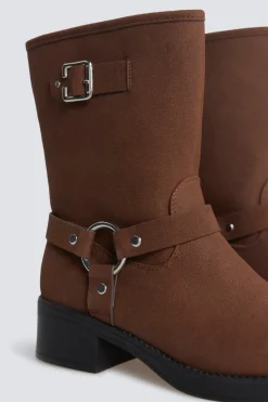 Bota biker marr&oacute;n