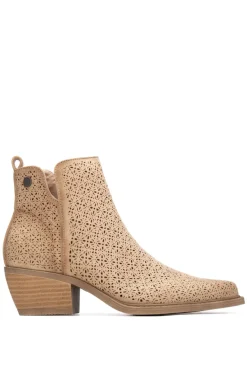 Botines de antelina troquel