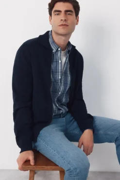 Cárdigan algodón cremallera cuello polo