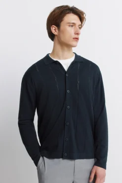 Cárdigan botones cuello polo