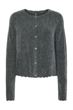 Cárdigan botones punto fino gris