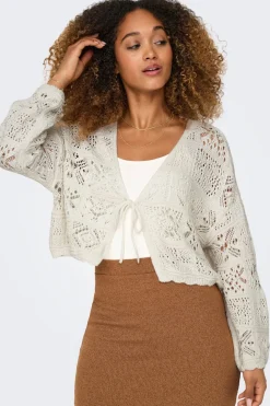 C&aacute;rdigan corto de crochet troquelado