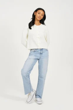 C&aacute;rdigan de punto con lazos