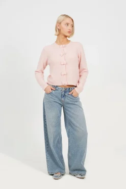 C&aacute;rdigan de punto con lazos