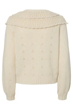 C&aacute;rdigan de punto fino con volantes y detalle calado